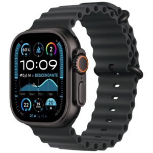 Apple Watch Ultra 2 GPS + Cellular 49 mm Titane Noir Bracelet Océan Noir