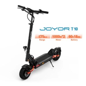 Joyor T10 : Trottinette Électrique Tout-Terrain 2000W - Autonomie 75 km - Double Moteur & Freins Hydrauliques