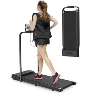 Rattantree - Tapis de Course Électrique - Vitesse 1-10 km/h - Pliable - Télécommande - Écran LED - Noir