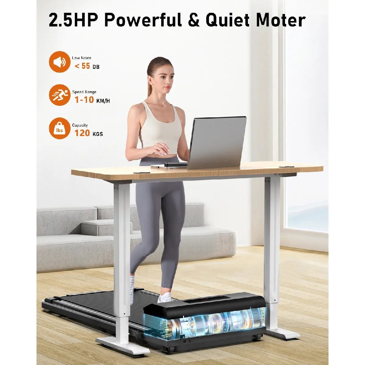 Rattantree - Tapis de Course Électrique - Vitesse 1-10 km/h - Pliable - Télécommande - Écran LED - Noir – Image 3