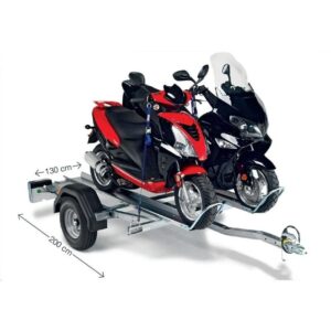 Remorque Porte 2 Motos 500 Kg NORAUTO PM2 – Transport Sécurisé pour Scooters et Motos