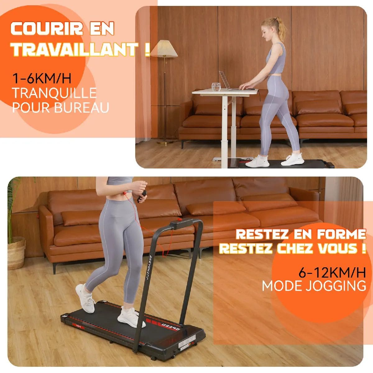 Tapis de Course Electrique Pliable Y-RAIN- Vitesse 1 à 12km/h - Télécommande - Ecran LED - 2.25HP – Image 3