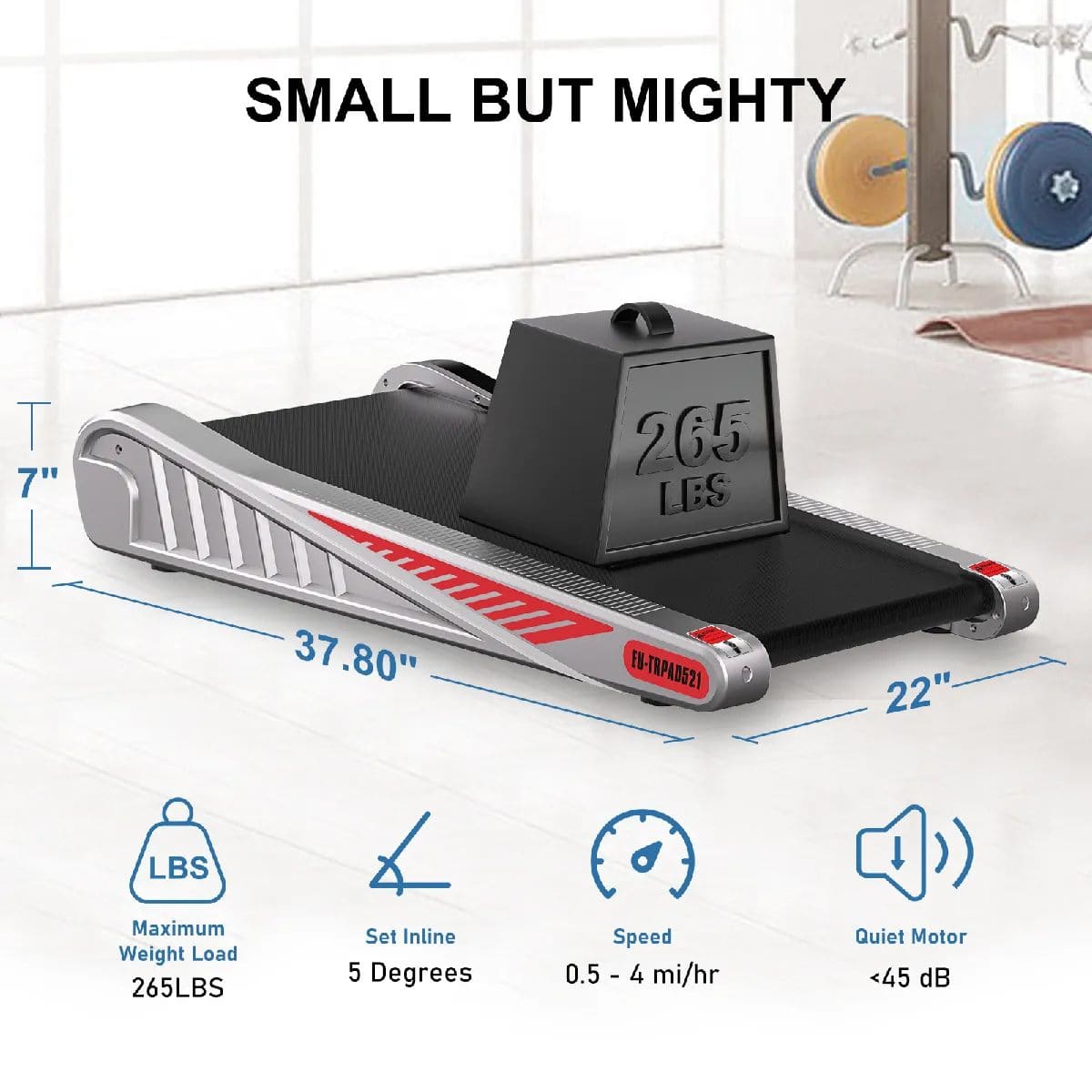 Tapis de Course Rattantree 2-en-1 - Argent - Inclinaison 5° - 6 km/h - Application et télécommande – Image 3
