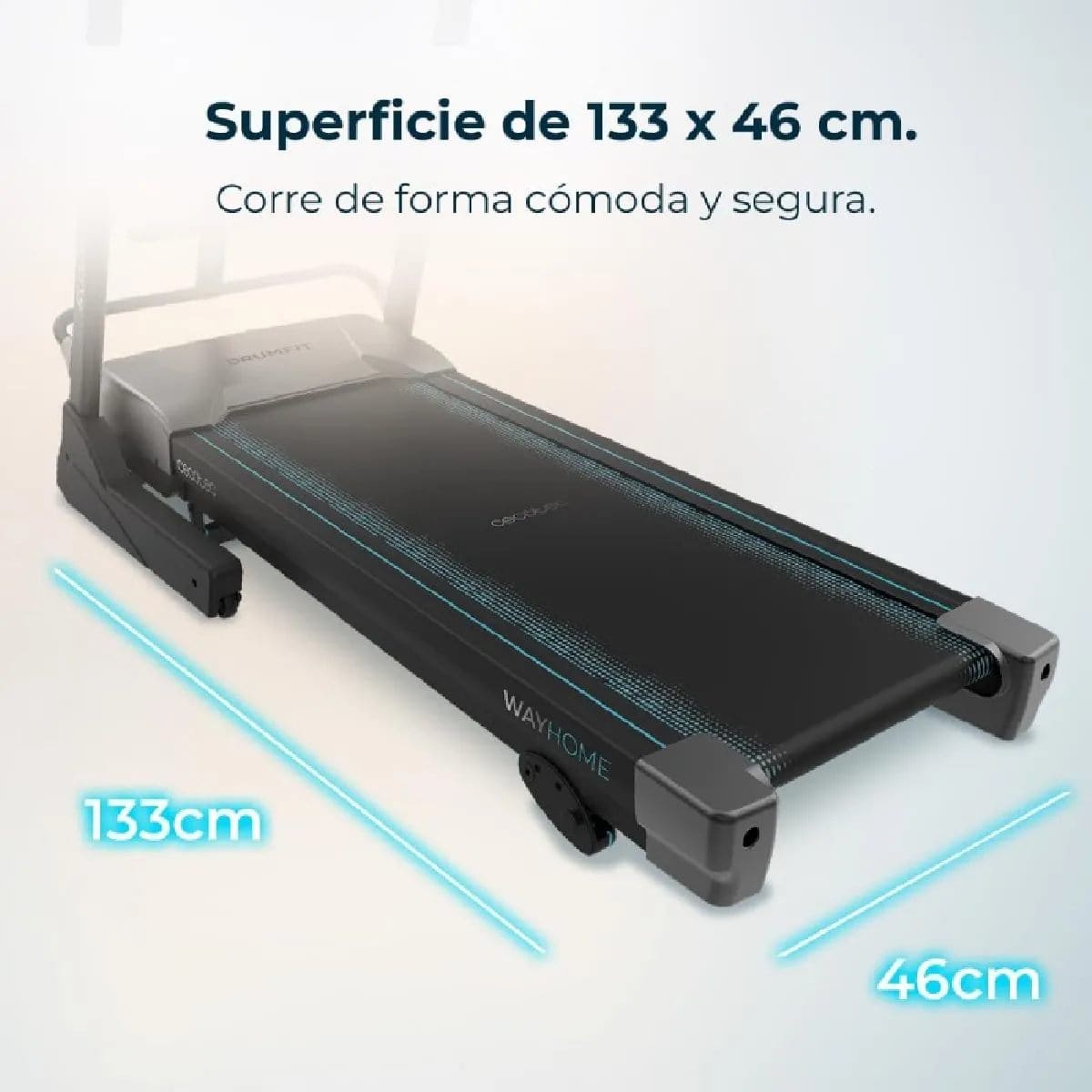 Tapis de course Cecotec DrumFit WayHome 1800 Runner Sprint - Pliable - 2200 W - 1-18 km/h - 12 programmes – Image 4