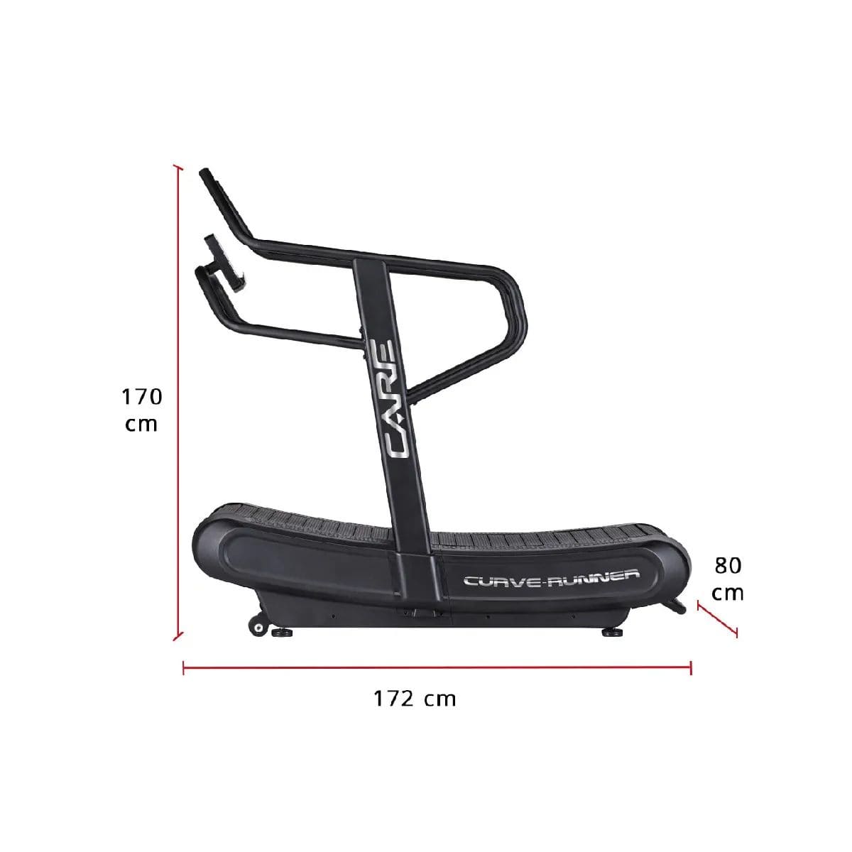 Tapis de course professionnel - Care Curve-runner- Surface 160x44cm - 135 kg - 7 fonctions - Console intégrée – Image 3