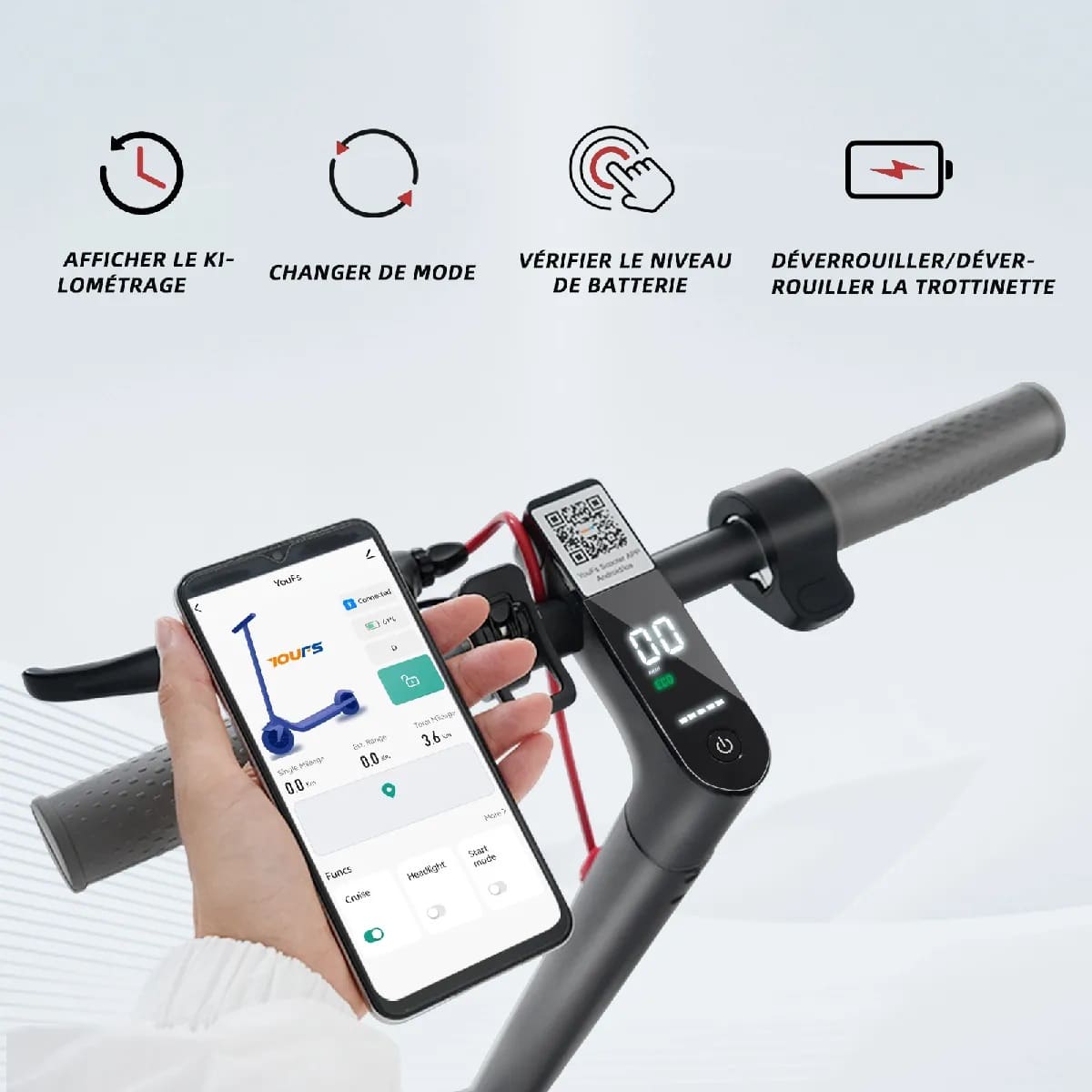 Trottinette Électrique Y-RAIN – Pliable, 25 km/h, Autonomie 30 km | Moteur 350W – Image 5