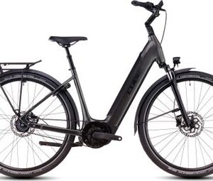 Vélo de Ville Électrique Cube Supreme Hybrid Deluxe One 625 Easy Entry Shimano Nexus 8V Courroie 625 Wh 700 mm Gris Noir Slate 2025