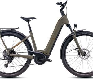 VTC Électrique Cube Kathmandu Hybrid Pro 800 Easy Entry Shimano Cues 11V 800 Wh 700 mm Vert Dusty Olive 2025