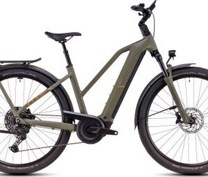 VTC Électrique Cube Kathmandu Hybrid Pro 800 Trapeze Shimano Cues 11V 800 Wh 700 mm Vert Dusty Olive 2025
