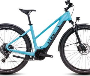VTC Électrique Cube Nuride Hybrid Performance 500 Allroad Trapeze Shimano Cues 9V 500 Wh 29'' Bleu Swimming Pool 2025