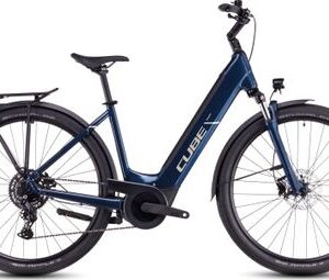 VTC Électrique Cube Touring Hybrid One 500 Easy Entry Shimano Cues 9V 500 Wh 700 mm Bleu Deep Sea 2025