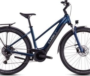 VTC Électrique Cube Touring Hybrid One 500 Trapeze Shimano Cues 9V 500 Wh 700 mm Bleu Deep Sea 2025