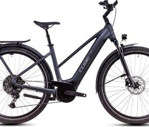VTC Électrique Cube Touring Hybrid Pro 625 Trapeze Shimano Cues 11V 625 Wh 700 mm Gris Metallic 2025