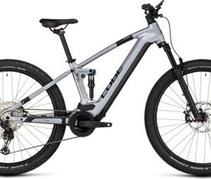 VTT Électrique Tout-Suspendu Cube Stereo Hybrid 120 Race 750 Shimano Deore/XT 12V 750 Wh 29'' Argent Polar