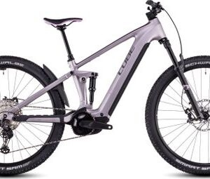 VTT Électrique Tout-Suspendu Cube Stereo Hybrid One22 SLX 800 Shimano Deore/Deore XT 12V 800 Wh 29'' Violet Rose Lilac Breeze 2025