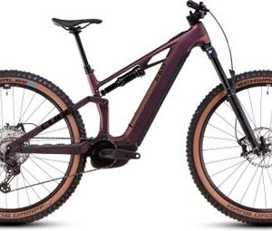 VTT Électrique Tout-Suspendu Cube Stereo Hybrid One44 HPC SLX 800 Shimano Deore XT 12V 800 Wh 27.5'' Violet Vert Molotov 2025